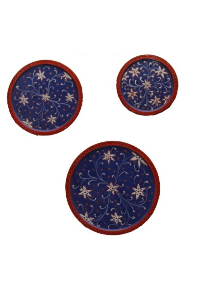 Wooden Wall Decor Plates - Set of 3 